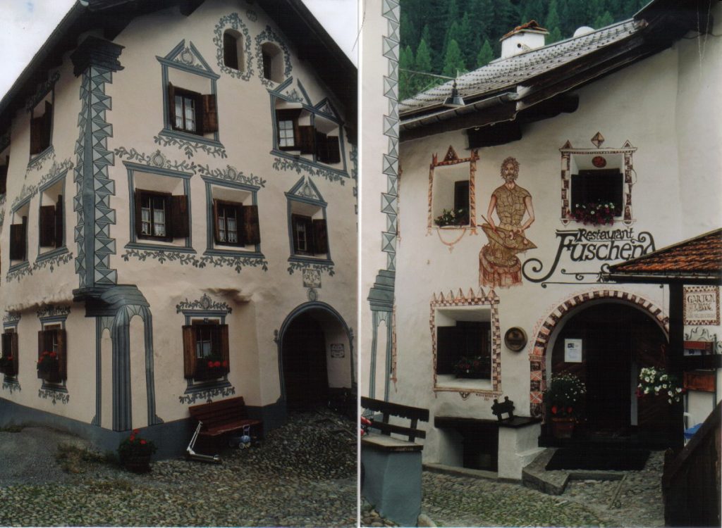 Rumantsche Häuser in Bergün
