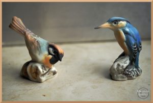 Souvenir Keramikvögel Sperling/Eisvogel, Capodimonte
