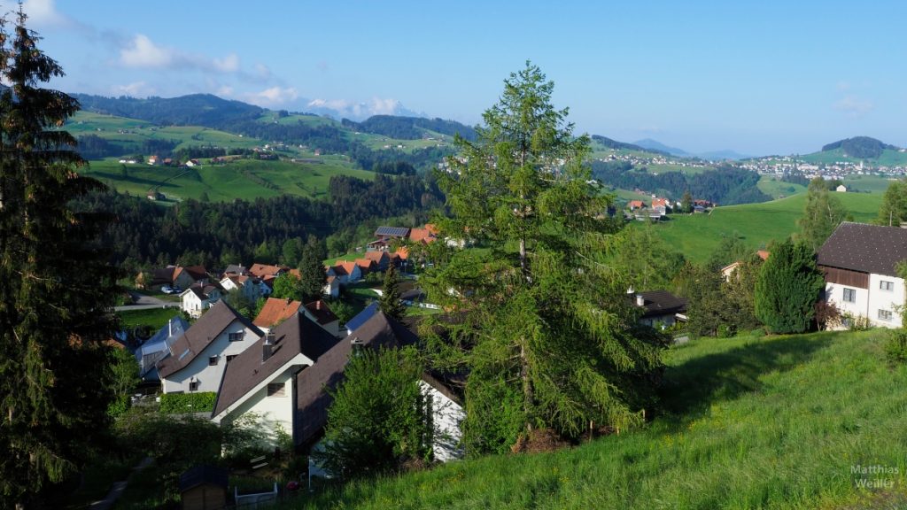 Panorama von Rehetobel ins Appenzellerland mit Trogen und Speicher