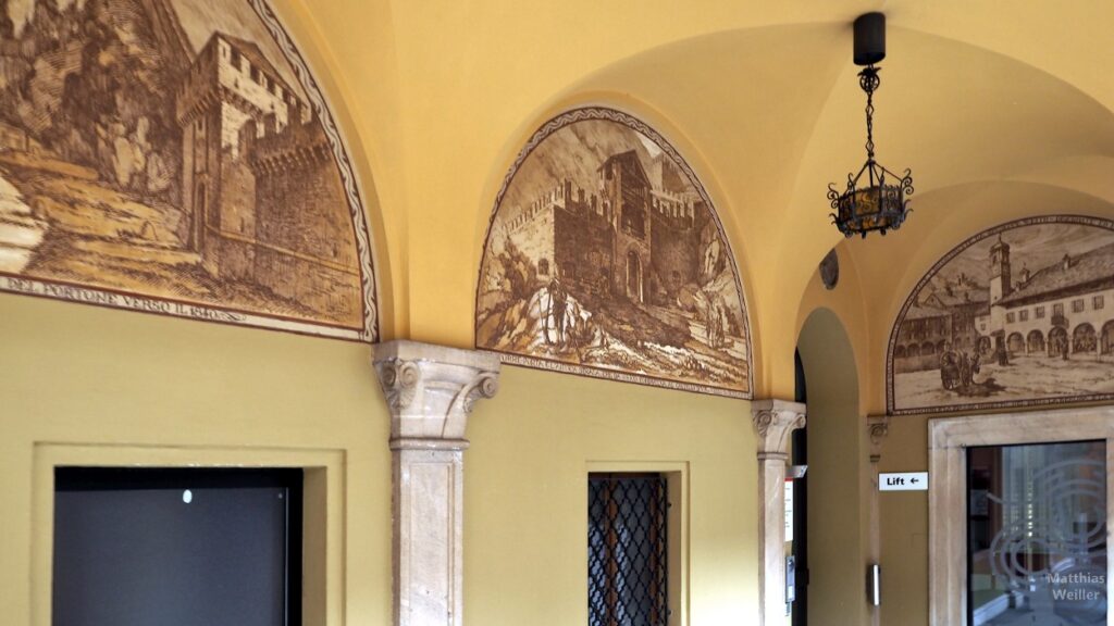 Murales alte Stadtansichen Bellinzona, Rathaus