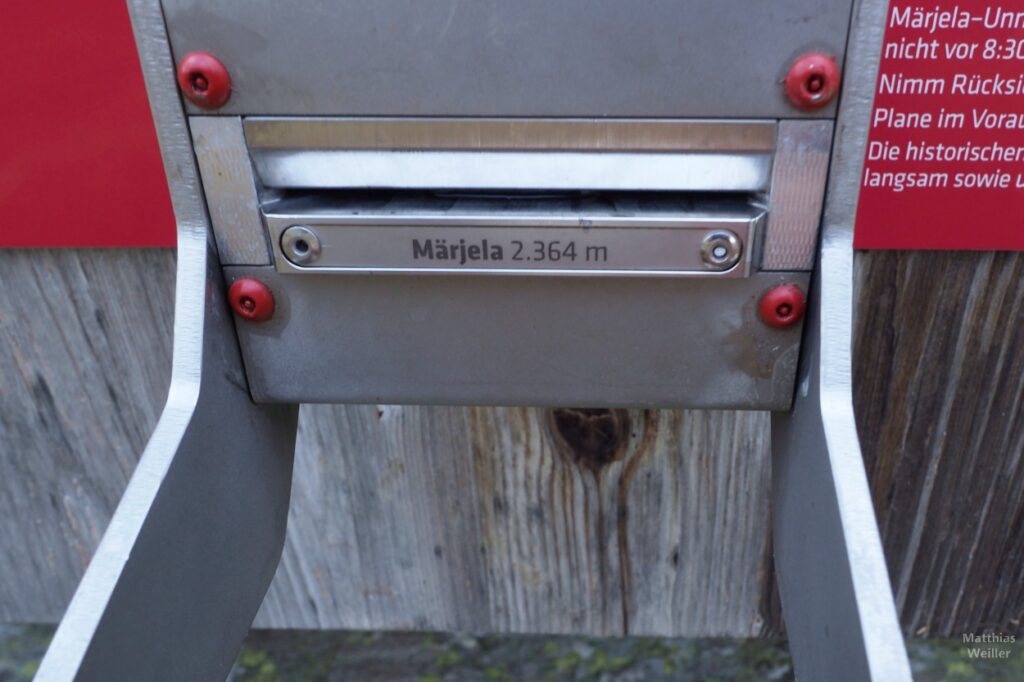 Stempelschlitz für "Märjela 2364 m"