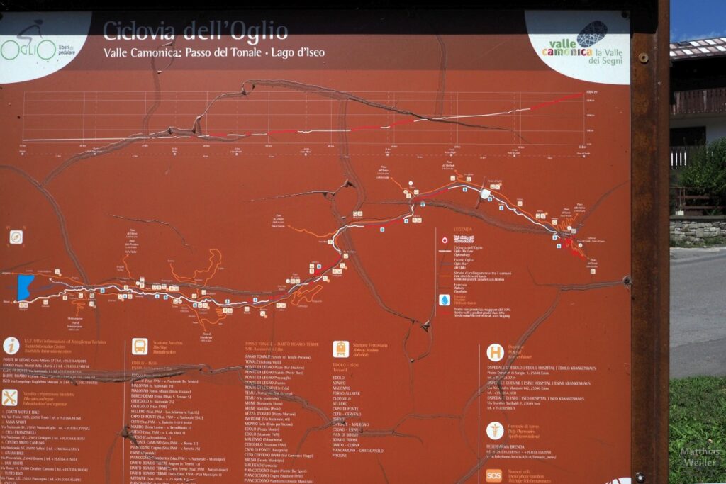 Infotafel Ciclovia dell'Oglio