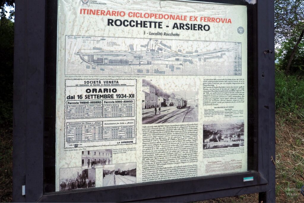 Infotafel "Ex Ferrovia Rocchette - Arsiero"