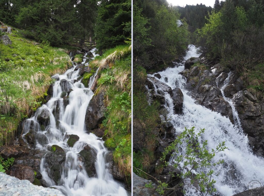 Doppelbild Wasserfälle Kaunertal