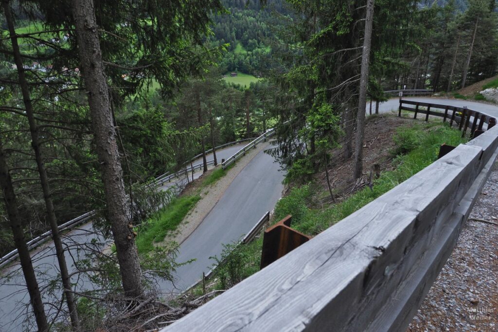 Spitzkehrenfolge bei Stadlwies, Serfaus-Abfahrt