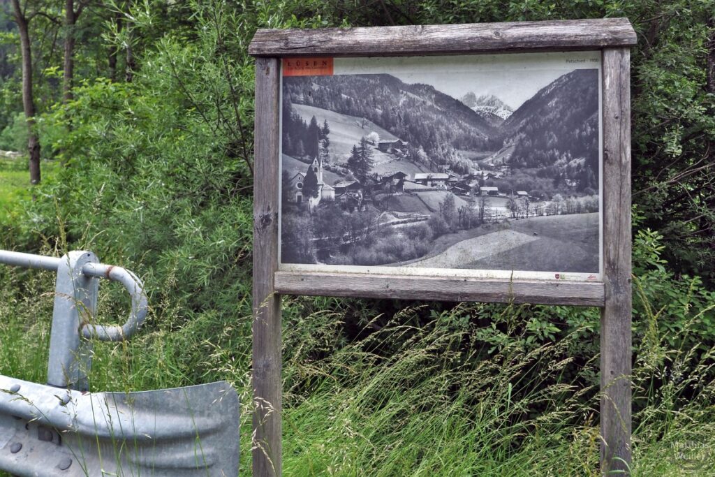 Historische Fototafel von Lüsen