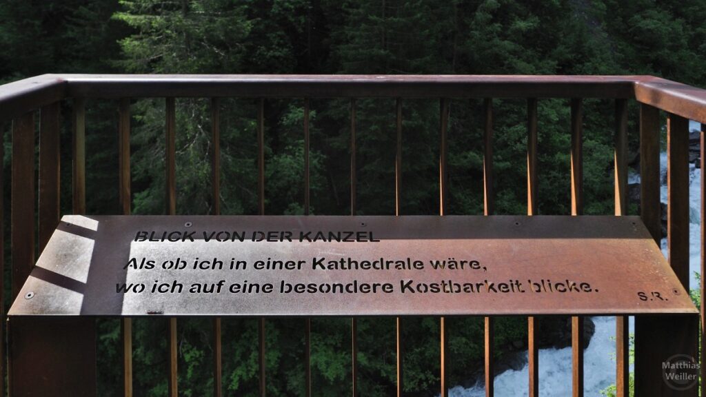 Spruchtafel "Blick von der Kanzel"