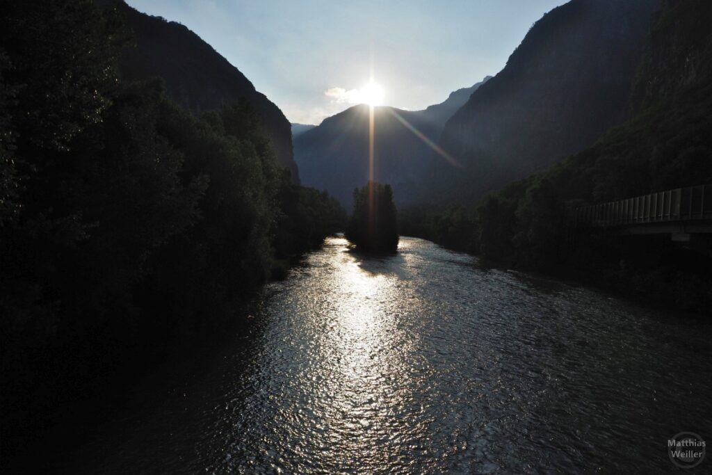 Sonnenaufgang im Gegenlicht über dem Canale di Brenta