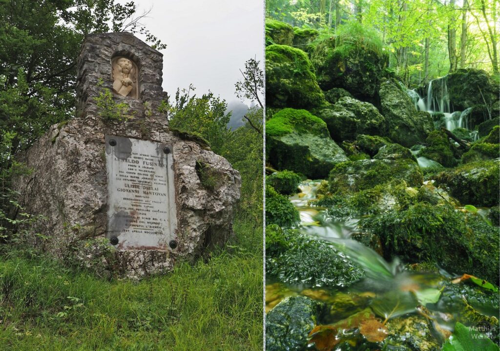 Doppelbild Denkmal, Kaskaden