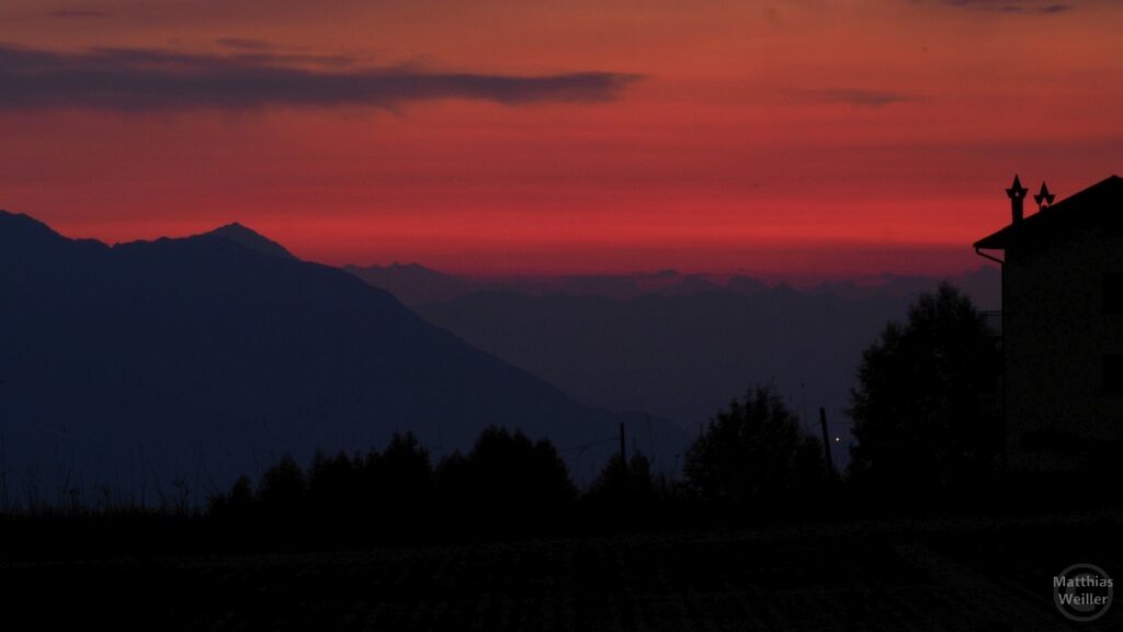 Sonnenuntergang in Trivigno Colonia