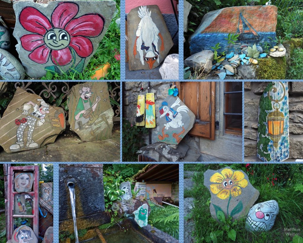 9er-Collage der bunten Stein von Casoni