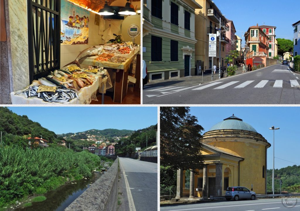 4er-Collage Varazze, Valle del Teiro, Cappella di Madonna del Carmine