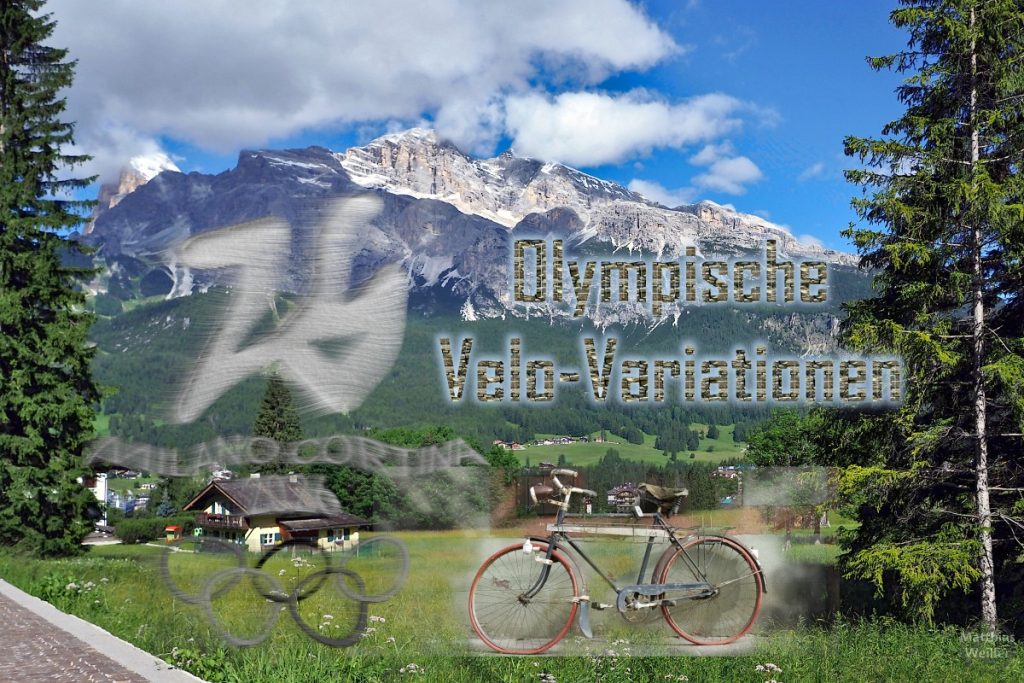 Titelbild Tofane/Cortina mit eingeblendetem, verzerrtem Olympialogo Milano Cortina und Dekovelo