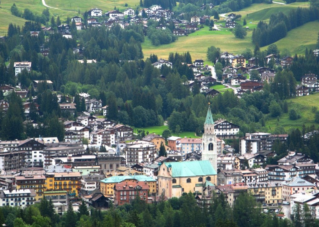 Ortsbild Cortina d'Ampezzo von oben, 2007